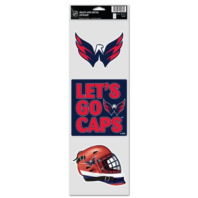 Calcomanías para fanáticos de Washington Capitals de 3,75" x 12"