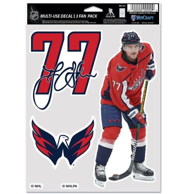 PAQUETE MULTIUSOS PARA 3 FANÁTICOS DE LOS WASHINGTON CAPITALES TJ Oshie