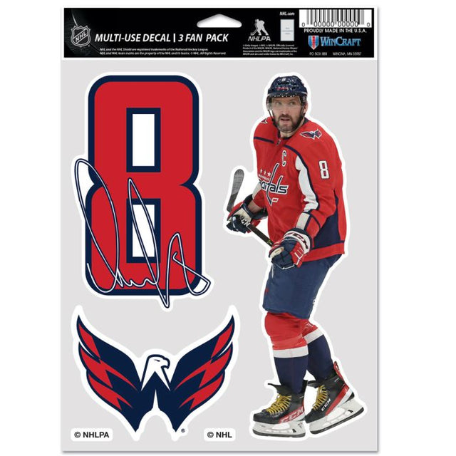 Paquete multiusos para 3 aficionados de los Washington Capitals de Alex Ovechkin