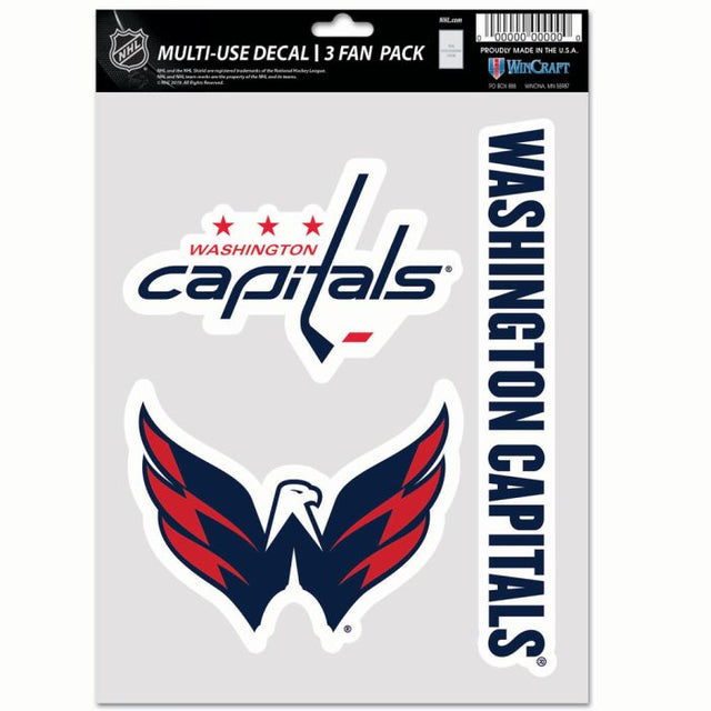 Paquete multiusos para 3 aficionados de Washington Capitals