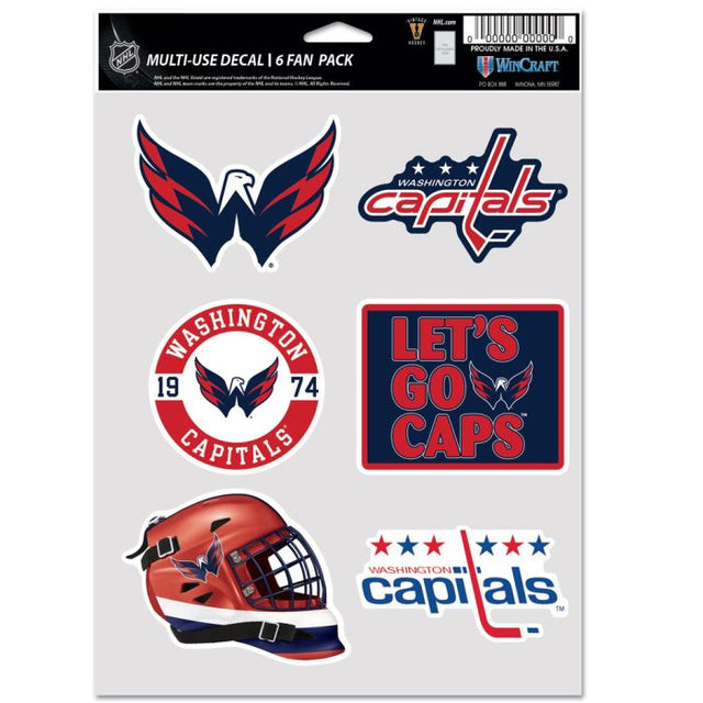 Washington Capitals Multi Use 6 fan pack