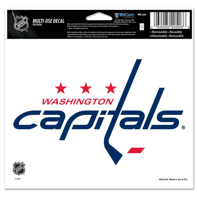 Washington Capitals Multi-Use Decal -Clear Bckrgd 5" x 6"