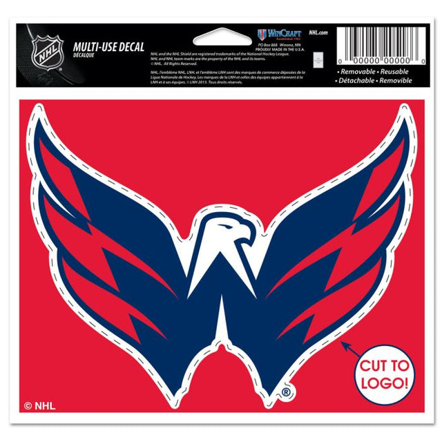 Calcomanía multiusos de Washington Capitals: cortada con el logotipo de 5" x 6"