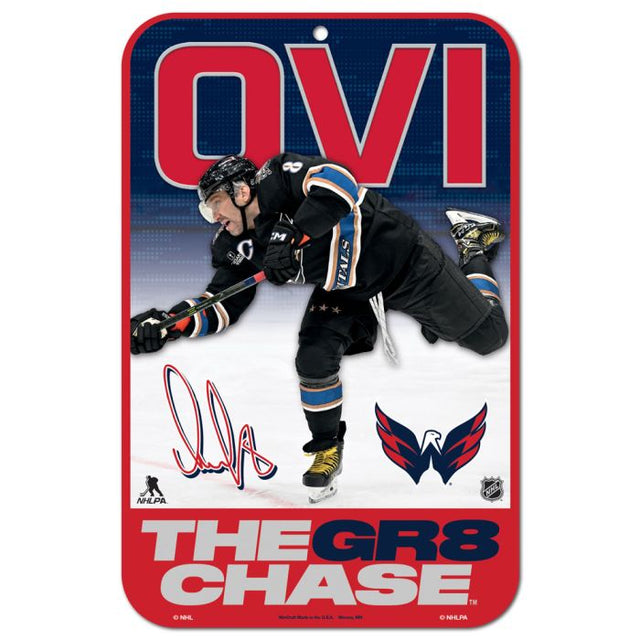 Washington Capitals Plastic Sign 11" x 17" Alex Ovechkin