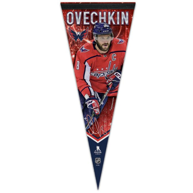 Banderín premium de Washington Capitals de 12" x 30" de Alex Ovechkin