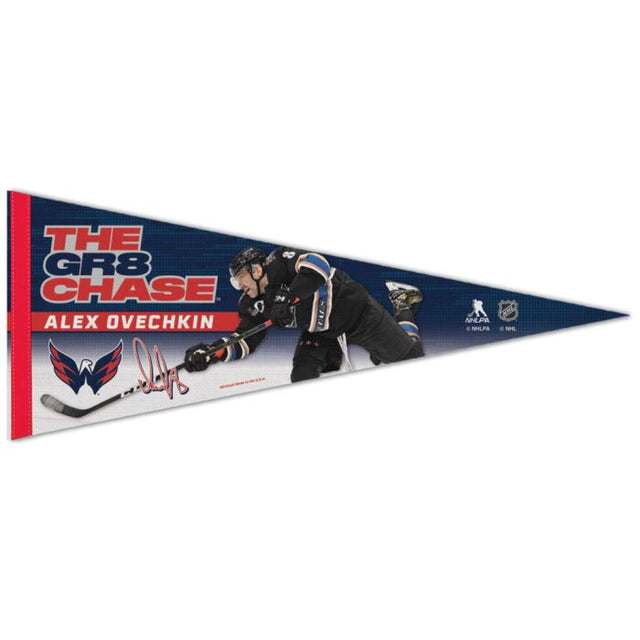 Banderín premium de Washington Capitals de 12" x 30" de Alex Ovechkin