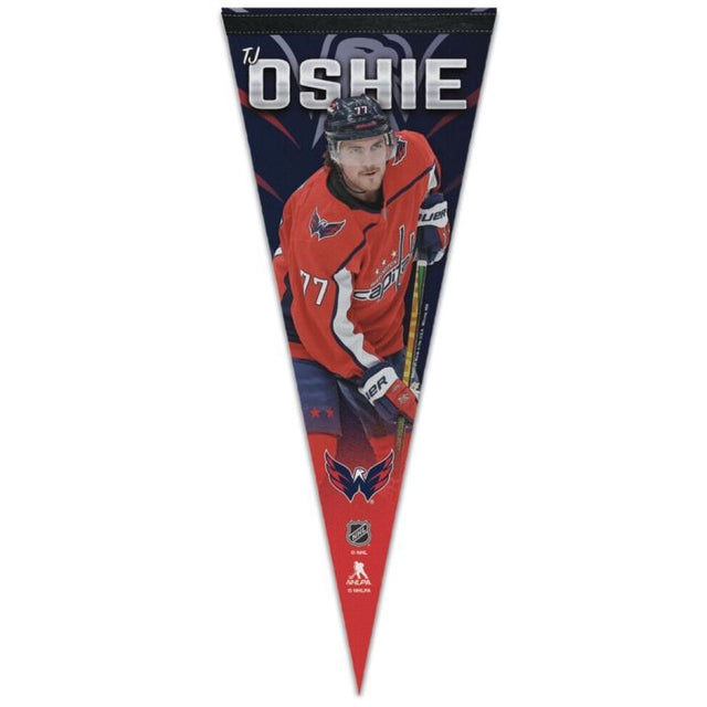 Banderín premium de Washington Capitals de 12" x 30" de TJ Oshie