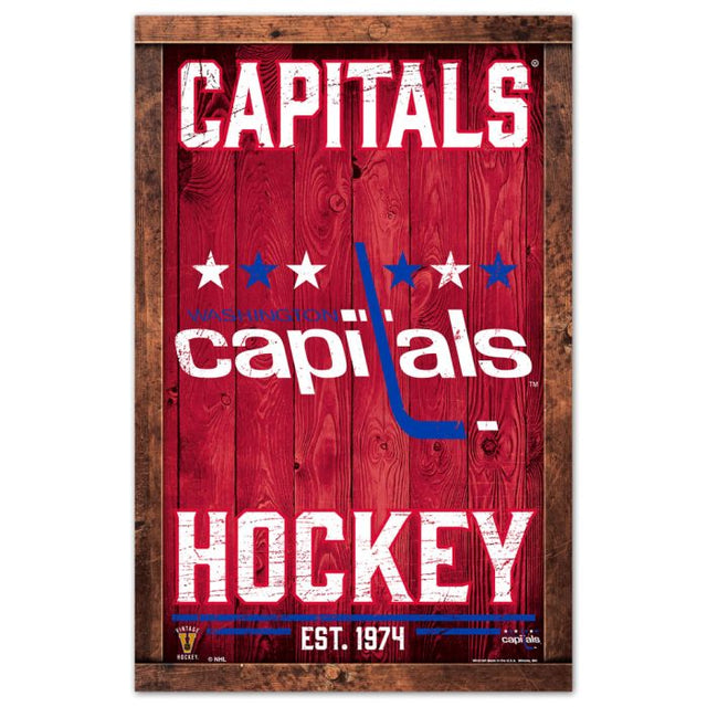 Letrero de madera de Washington Capitals de 11" x 17" y 1/4" de grosor