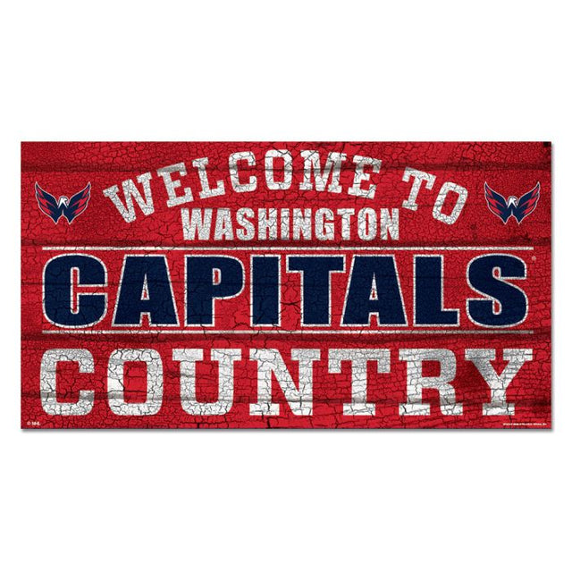 Letrero de madera de Washington Capitals, 13" x 24", 1/4" de grosor