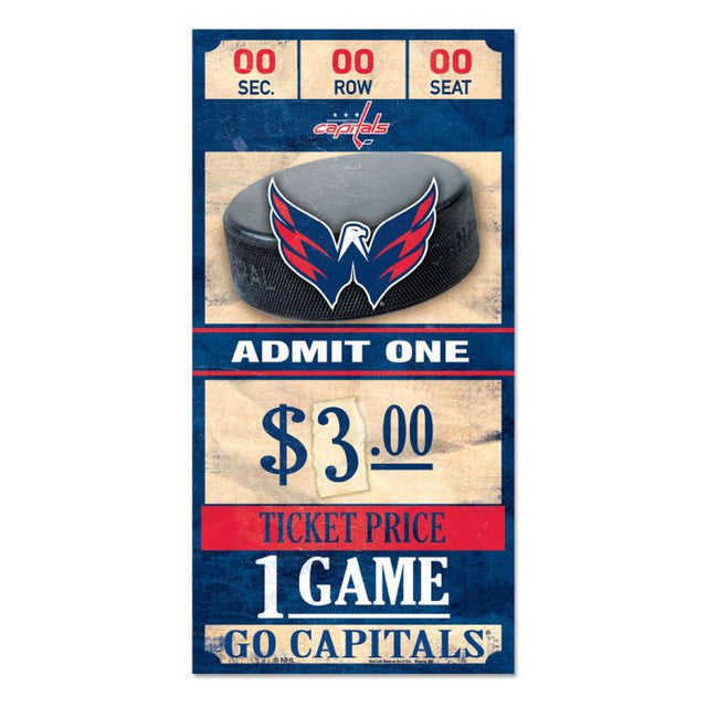 Washington Capitals Wood Sign 6x12 3/8" thick