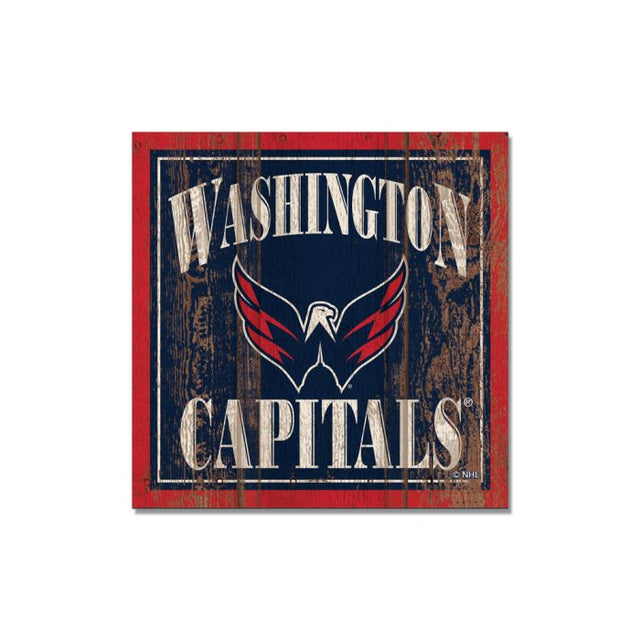 Washington Capitals Wooden Magnet 3" X 3"