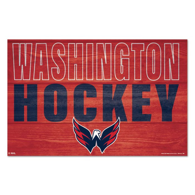 Letrero de madera con la ubicación de Washington Capitals, 11" x 17", 1/4" de grosor