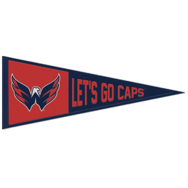 Banderín de lana con el lema de los Washington Capitals, 13" x 32"