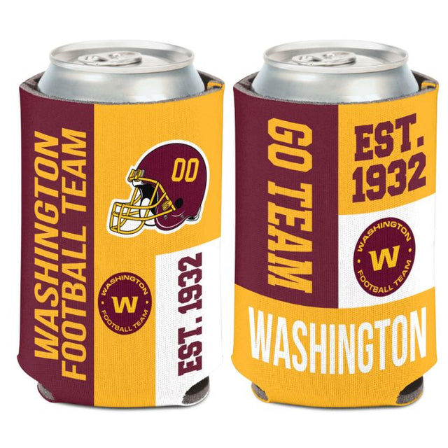 Enfriador de latas con bloques de color Washington Commanders de 12 oz.