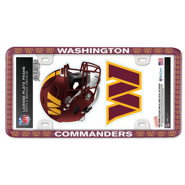 Washington Commanders License Plate Thin Frame - Plastic w/Decal