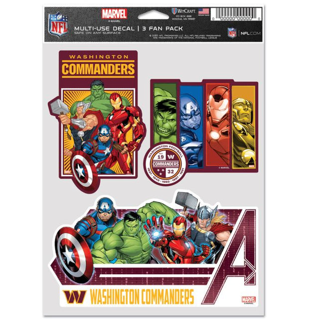 Washington Commanders / Marvel (C) Paquete de 3 fanáticos de Marvel Multi Use 2022