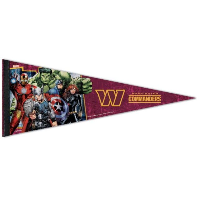 Washington Commanders / Marvel (C) Banderín Marvel Premium 2022 de 12" x 30"