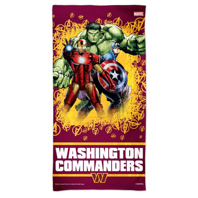 Toalla de playa Marvel Spectra de Washington Commanders/Marvel (C) 2022 de 30" x 60"