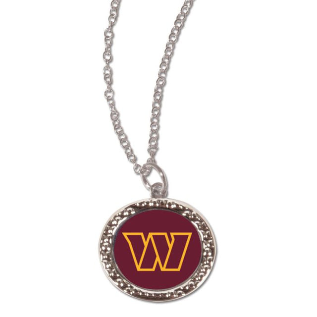 Collar de los comandantes de Washington con tarjeta de joyería con dije