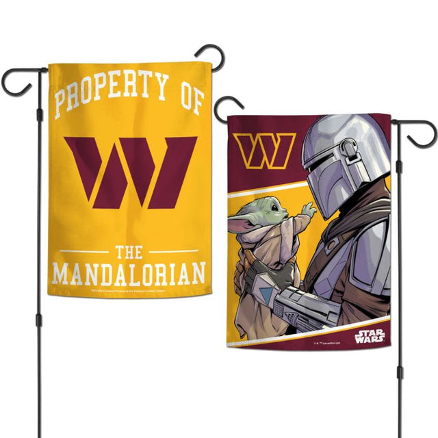 Banderas de jardín de Washington Commanders / Star Wars Mandalorian de 2 lados, 12,5" x 18"