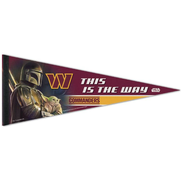 Banderín premium de Washington Commanders / Star Wars Mandalorian de 12" x 30"