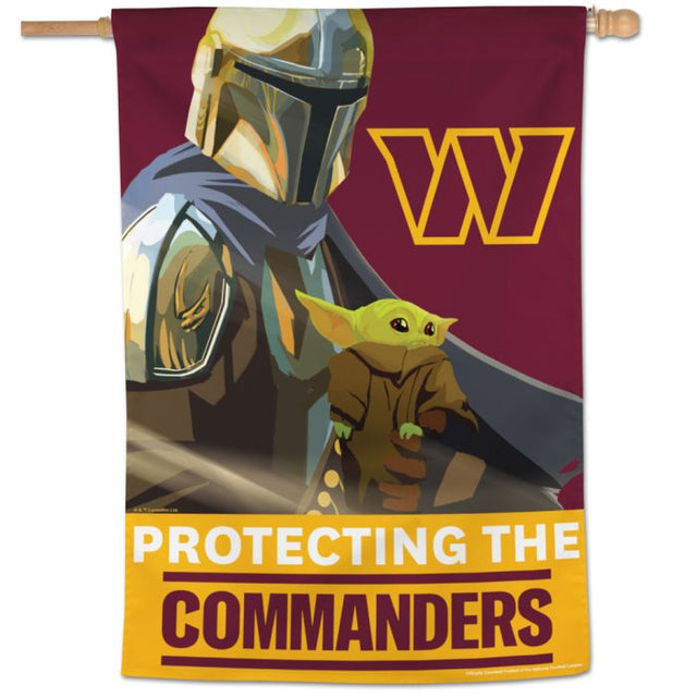 Bandera vertical de Washington Commanders / Star Wars Mandalorian de 28" x 40"