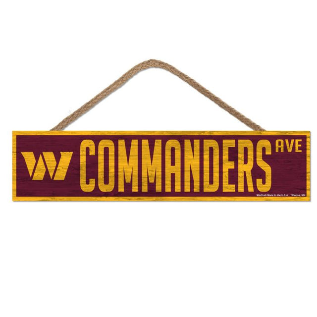 Washington Commanders Wood Sign-with Rope 4" x 17"