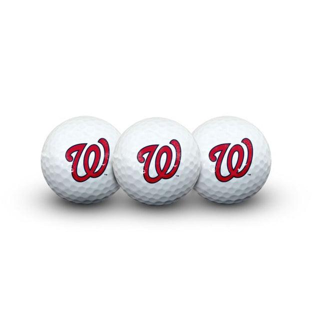 3 pelotas de golf de los Washington Nationals en formato concha