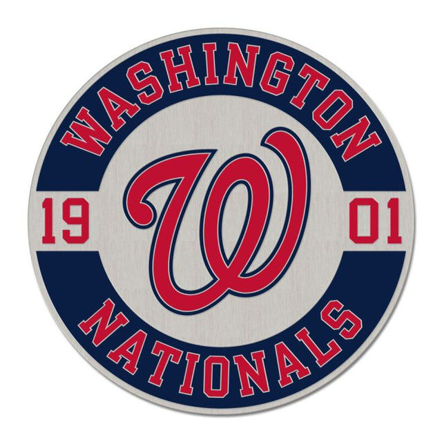 Tarjeta de joyería con pin esmaltado de colección con el CÍRCULO ESTABLECIDO de Washington Nationals