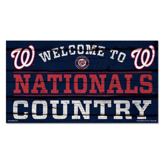 Letrero de madera de los Washington Nationals COUNTRY de 13" x 24" y 1/4" de grosor