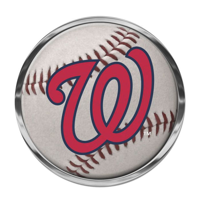 Emblema de metal cromado abovedado de los Washington Nationals