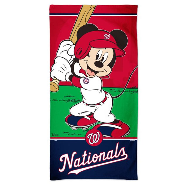 Toalla de playa Spectra de Mickey Mouse de Washington Nationals y Disney, 30" x 60"