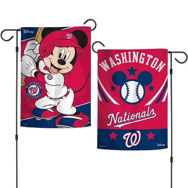 Banderas de jardín de Washington Nationals / Disney Mickey Mouse de 2 lados, 12,5" x 18"