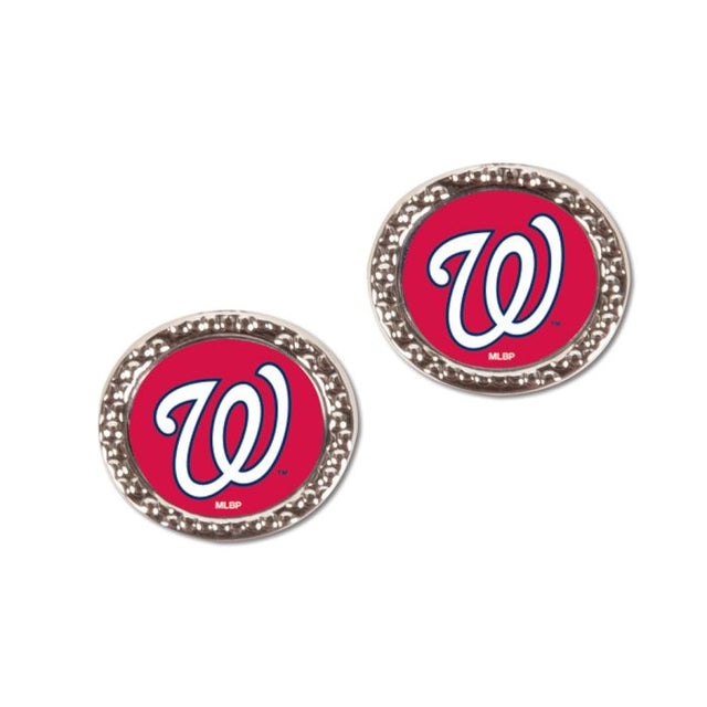 Washington Nationals Earrings Jewelry Carded Round