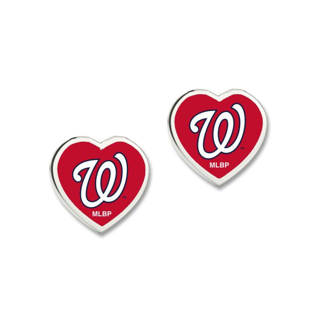 Pendientes de los Washington Nationals con corazón en 3D