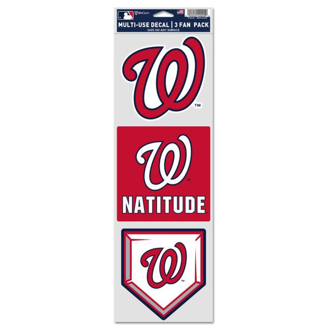 Calcomanías para fanáticos de los Washington Nationals de 3,75" x 12"