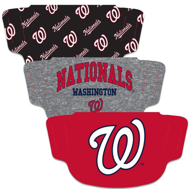 Paquete de 3 mascarillas para fanáticos de los Washington Nationals