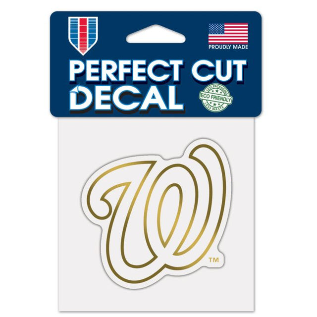 Washington Nationals Gold Decal Metallic 4" x 4"