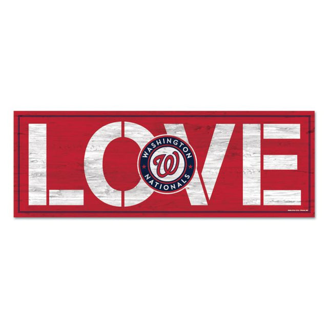 Washington Nationals LOVE Wood Sign 8"x23" 1/4" thick