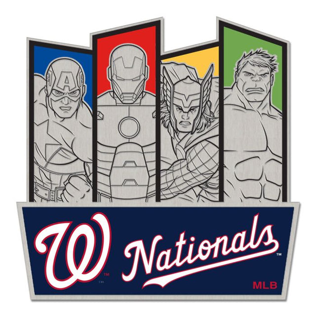 Tarjeta de joyería con pin de colección de MARVEL de Washington Nationals/Marvel (c) 2021