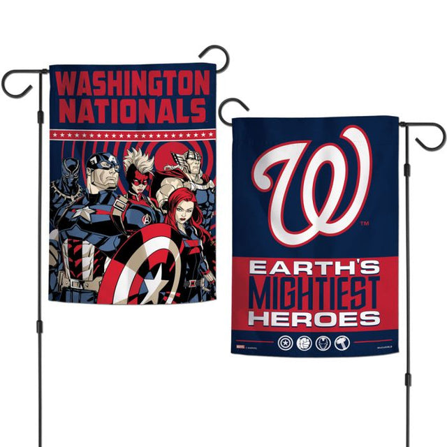 Banderas de jardín de Washington Nationals/Marvel (c) 2021 MARVEL, 2 caras, 12,5" x 18"