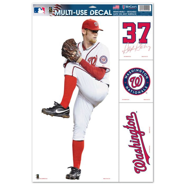 Washington Nationals Multi Use Decal 11" x 17" Stephen Strasburg