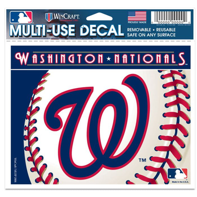 Washington Nationals Multi-Use Decal -Clear Bckrgd 5" x 6"