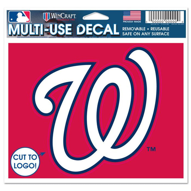 Calcomanía multiusos de Washington Nationals: cortada con el logotipo de 5" x 6"