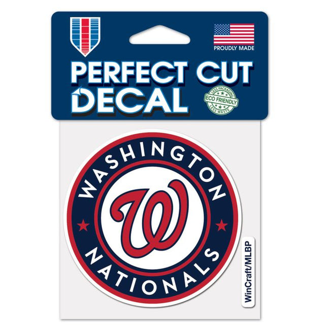 Calcomanía de corte perfecto con el logotipo de Washington Nationals Primary de 4" x 4"