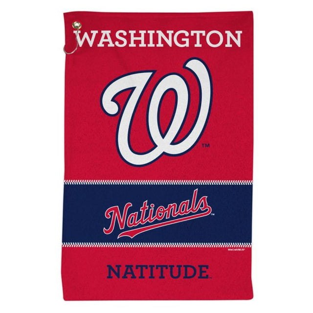 Toalla deportiva de 16 x 25 con el lema de los Washington Nationals