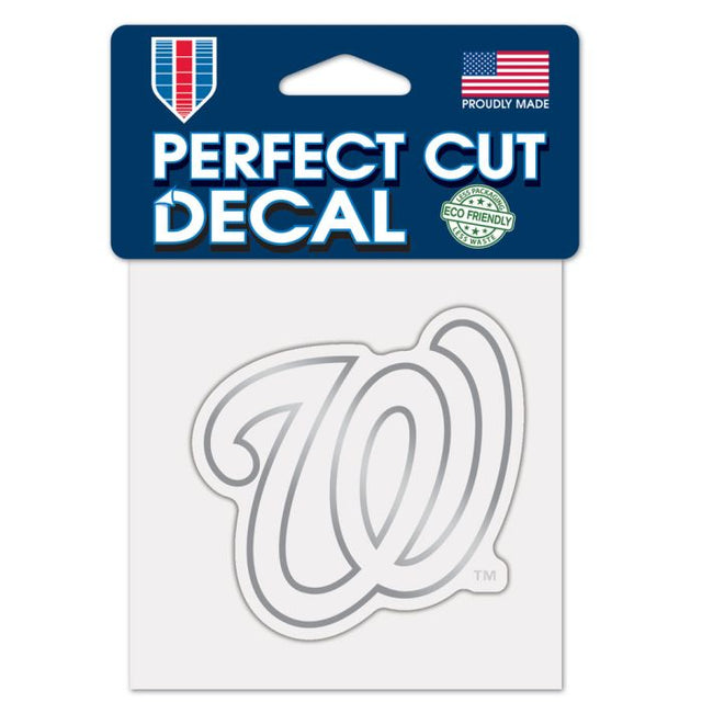 Washington Nationals Silver Decal Metallic 4" x 4"