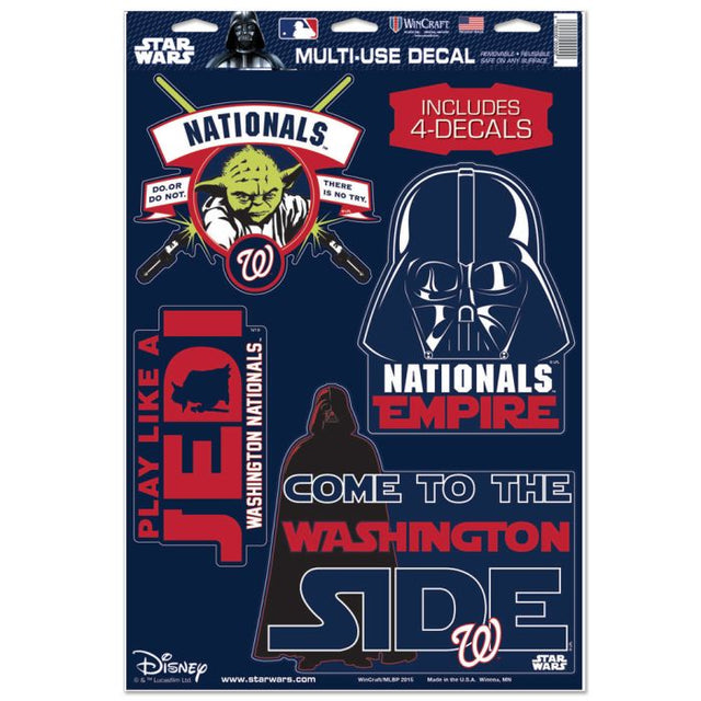 Washington Nationals / Star Wars Darth Vader &amp; Yoda Multi-Use Decal 11" x 17"