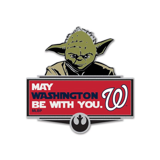 Tarjeta de joyería con pin de colección de Yoda de Star Wars de Washington Nationals