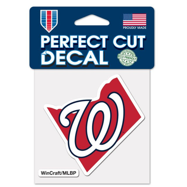 Washington Nationals State Shape Perfect Cut Color Decal 4" x 4"